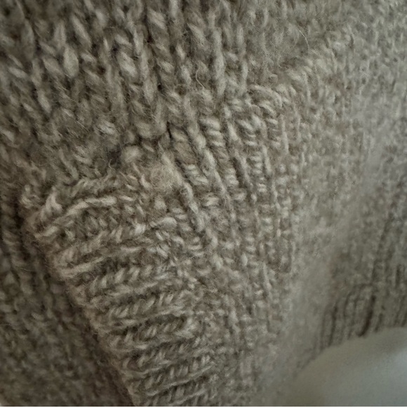 Vintage LL Bean Zip Up Sweater lambswool lining 2XL Heavy Taupe Grey Sweater - Picture 9 of 10